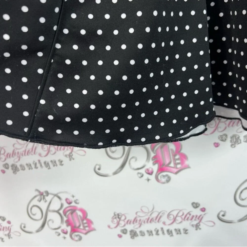 Ricki's skirt dotted flowy Black and White Polka Dot A-Line Skirt